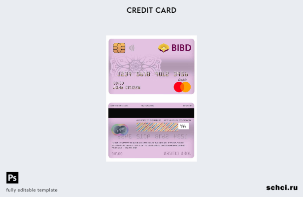 цифровая загрузка Бруней Банк Ислам Шаблон дебетовой карты банка Mastercard Брун